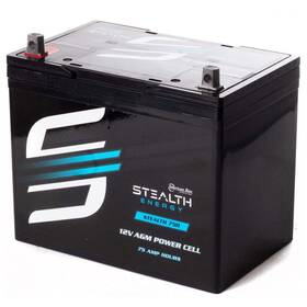 American Bass 746241708816 12v Agm Power Cell 75ah Deep Cycle Battery Up To 1800w Amp Sup