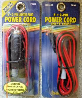 Barjan 300-401 2x 2-pin Cb Radio Power Cords 6ft - 1 Lighter Plug Ft2-wireft 3 Amp Fuse Nos