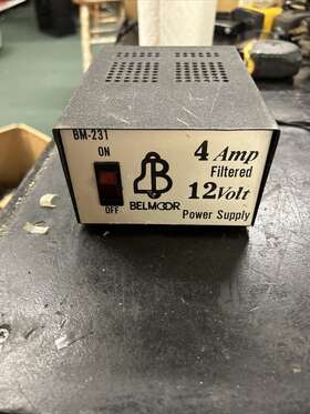 4filtered Belmoor Bm-231 Vintage Power Supply Converter 4 Amp Filtered 110 Ac To 12v Dc