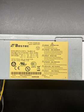 5a433ar1zsmecx Bestec Flx-250f1-l Hp 375496-002 200 Watt Power Supply