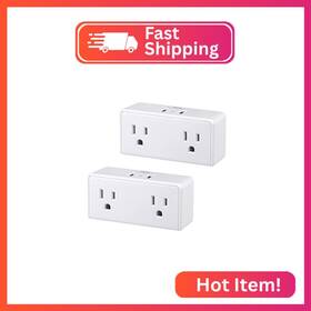 Clear Power Dc3s-10022p-dc 2-outlet Wall Tap With 3 Usb Ports 1 Usb-c Multi Plug Outlet Exten