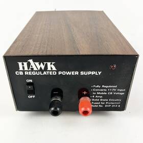 Dvp-312-4 Hawk 12v Power Supply Regulated 4amp Dc Cb Ham Converter Walnut Box