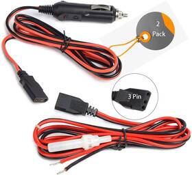 Luiton 711639913233 Cb Radio Power Cord/cables 2-wire 15a 3-pin Cord With 12v Cigarette For