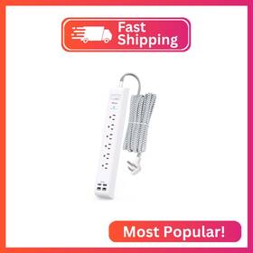 Mifaso Mfs311t Surge Protector Power Strip 10 Ft With 4 Usb Ports 2 Usb-c 6 Ac Outlets Flat Pl