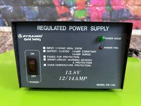 Ps-14g Pyramid Gold Series Regulated Power Supply 13.8vdc 12/14 Amp Powers On