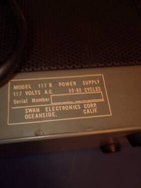 Swan Electronics Corp. 117-b Corp. 117 B Power Supply For Ham Radio Equipment