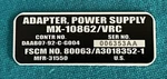 Military Data Plate Power Supply Adaptor MX-10862 Sincgars Radio Army Usmc. Fixed Price $20.00.