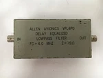 Allen Avionics VFL4P0 Delay Equalized Lowpass Filter FC=4.0 Mhz 75 Ohm. Fixed Price $18.24.