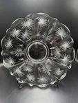 Vintage Mcm Fostoria Lido Etched Glass Torte Plate Flower 14" Dsunburst #315. Fixed Price $26.99.