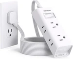 Flat Extension Cord 10 Ft - Plug Power Strip With 6 Outlets Extender, No. Fixed Price $38.73.