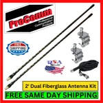 Procomm HSD995-2B 2' Dual Black Fiberglass Cb Radio Antenna Kit W/ Mirror Mounts. Fixed Price $59.90.