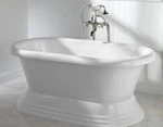 60-INCH Dual Acrylic Bathtub With Pedestal. Fixed Price $1559.00.