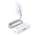 Beshon Extension Cord 6FT Flat Plug Power Strip 4 Widely Outlets 3 Usb - White. Fixed Price $8.00.