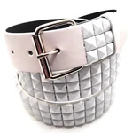 All White Pyramid Studded Leather Belt Punk (LARGE(38-40)) LARGE(38-40),. Fixed Price $40.94.