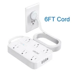 Lencent 6FT Ultra-thin Extension Cord Surge Protector Power Strip Flat Plug 4USB. Fixed Price $18.89.