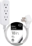 Cordinate Designer Mini 3-OUTLET Power Strip, 18 Braided In, White. Fixed Price $12.94.