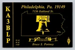 Ham Radio Qsl KA3BLP Philadelphia Pa 1980 Liberty Bell Design. Fixed Price $15.99.