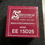 Ext Rare Vintage Servotron EE15D25 Regulated Power Supply. Fixed Price $9.99.