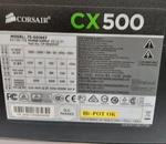 Corsair CX500 Power Supply. Fixed Price $39.99.
