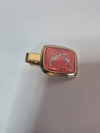 Vintage Western Tie Lapel Clip Red Gold Tone Metal Revolver Rustic. Fixed Price $18.95.