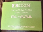 Icom FL-63A Cw Narrow Filter -new Rare. Fixed Price $199.00.