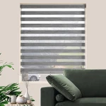 Grey Zebra Roller Shade 35X72 Light Filtering Dual Layer Sheer Window Blind. Fixed Price $55.99.