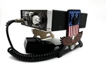Cb Ham Mobile Desktop Radio Stand Set, American Flag Eagle Style. Fixed Price $40.00.