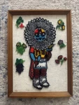 Vintage 80S Finished Latch Hook Art On Linen Southwest Hopi Kachina #1. Fixed Price $34.99.