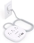 One Beat Flat Plug Power Strip, 5FT Extension Cord, 3 Outlets 4 Usb Ports (. Fixed Price $21.05.