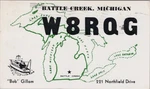 Amateur Ham Radio Qsl Postcard W8RQG Bob Gillam 1962 Battle Creek Michigan. Fixed Price $9.65.