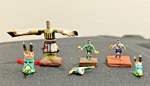 Lot Of 3 Miniature Kachina 1" And 1/2" Native American "90' With Headress Masks. Fixed Price $99.00.