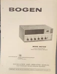 Bogen - Model MU1250 Pa Amplifier Installation / Service Manual. Fixed Price $15.00.