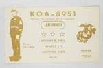 KOA-8951 Marine Leatherneck Cb Radio Qsl Card Hartford Ct Anthony Tofil. Fixed Price $7.95.