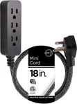 Cordinate Designer Mini 3-OUTLET Power Strip, 18 Braided Extension Cord, Grou. Fixed Price $12.32.