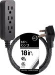 Cordinate Designer Mini 3-OUTLET Power Strip, 18 Braided Extension Cord, Grou. Fixed Price $13.92.