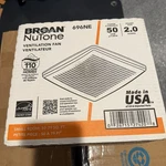 Broan-nutone 696NE Energy Star Ventilation Fan, 2.0 Sones, White, Ceiling Mount. Fixed Price $25.00.