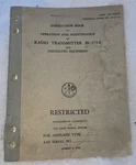 Army Air Forces-instruction Book/operation/maintenance/radio Transmitter BC-375E. Fixed Price $49.99.